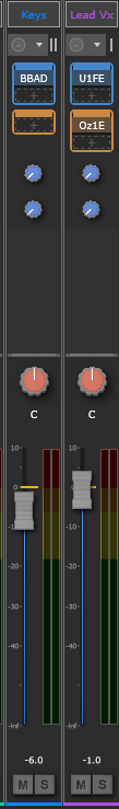 Channel strip controls